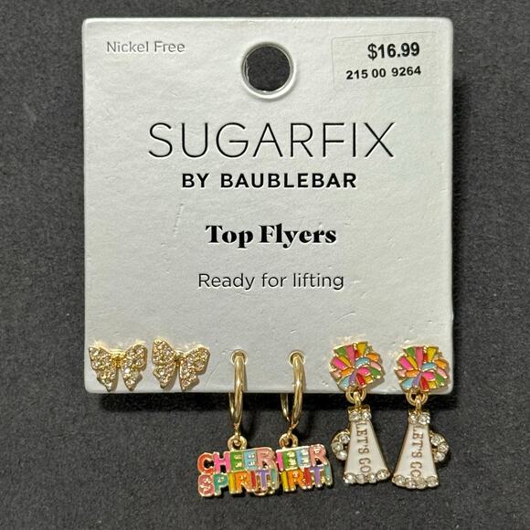 NEW | SUGARFIX by BAUBLEBAR | Top Flyers Cheer Spirit Cheerleading Earrings - Picture 1 of 2